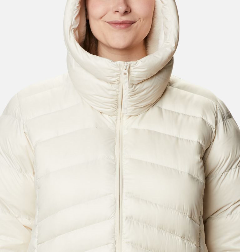 Women's Columbia Autumn Park Hooded Down Jackets Cream | Plus Size CA-VL3C0